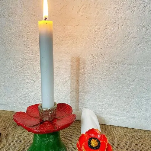 Moule silicone bougeoir fleur jonquille porte-encens support bougie candle holder pour plâtre cire savon résine argile ciment k3