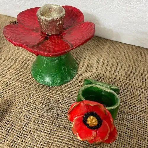 Moule silicone bougeoir fleur jonquille porte-encens support bougie candle holder pour plâtre cire savon résine argile ciment k3